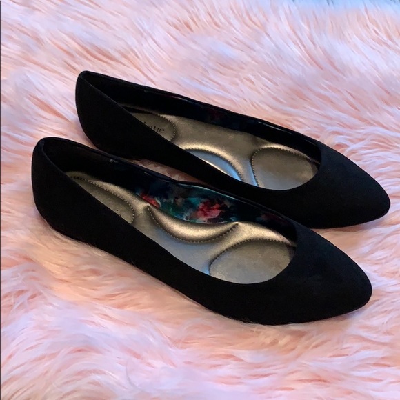 Kelly & Katie ballet flat black suede shoes sz 10